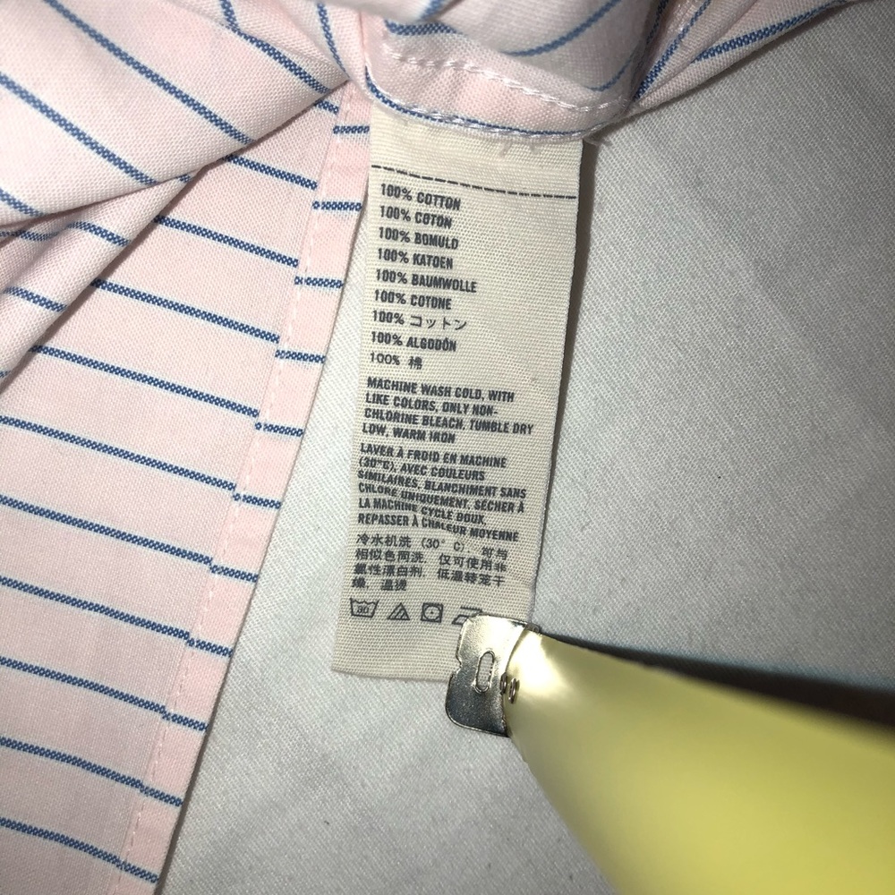 Men’s Abercrombie & Fitch Striped Long Sleeve Button Up Shirt Size Medium Pink - Picture 5 of 6